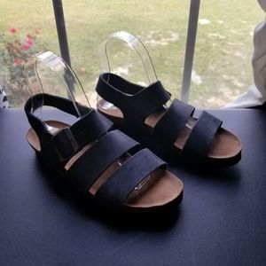 Naot Dark Grey Nubuck Leather Sandals sz 6/6.5